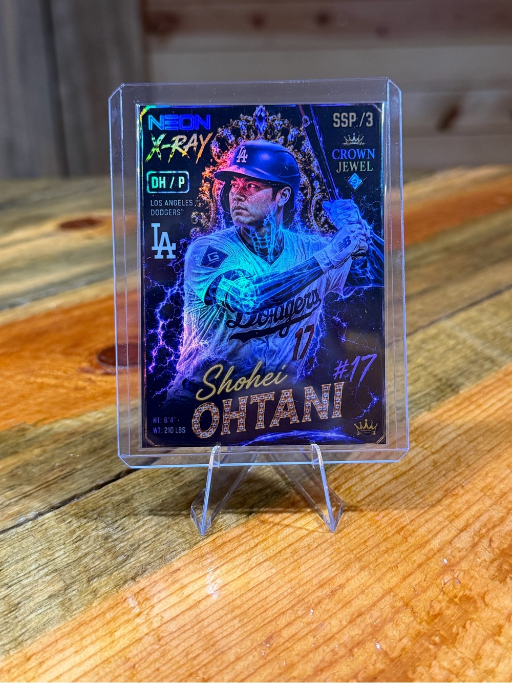 Shohei Ohtani Neon X-Ray Baseball Card - Blue Holographic